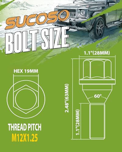 M12x1.25 Lug Bolts, 20PCS Upgraded One-Piece Solid Chrome Wheel Lug Bolts - color: Silver, size: M12x1.25 for Cherokee