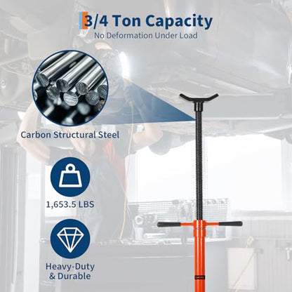 Garvee Under Hoist Support Stand 3/4 Ton Pole Jack Stand, Adjustable 52-76 Inch Height, 1653 LBS Underhoist Support Stand for Vehicle Lifting & Support