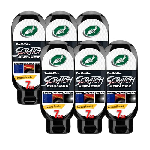 Turtle Wax Scratch Repair and Renew, Car Scratch Remover, Tackles Swirl Marks, Paint Transfer, Headlight Oxidation, Water Spot Remover for Cars, Safe for All Paint Colors, 7oz (Pack of 6) - size: 7 Fl Oz (Pack of 6)