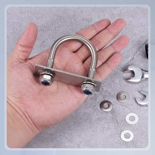 METALLIXITY U Bolts 4Set M10x45x76,Round U Bolt Kits 304 SS U Clamp - color: Silver, size: M10x45x76mm