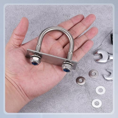 METALLIXITY U Bolts 4Set M10x45x76,Round U Bolt Kits 304 SS U Clamp - color: Silver, size: M10x45x76mm