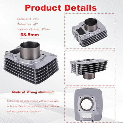 72MM Big Bore Cylinder Piston Ring Top End Kit Compatible with Honda TRX250 TRX250EX X TE 2x4 ES 2002-2025 12100/12251-HN6-000 - size: cylinder bore：72MM