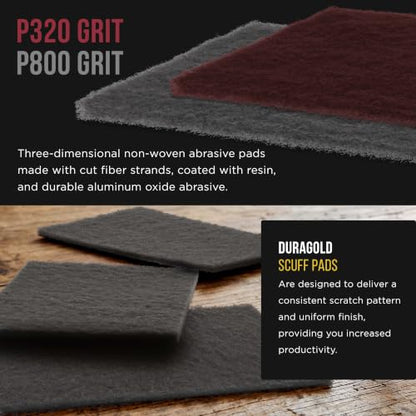 Dura-Gold Premium 6" x 9" Scuff Pads, 5 Each Maroon General Purpose & 5 - color: Maroon/Gray