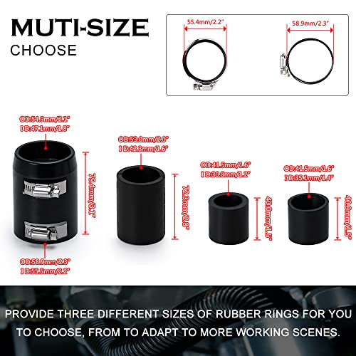 Hypertune Universal 48" Stainless Steel Radiator Flexible Coolant Water Hose Kit With 4pcs Clamp Black - size: Black-48inch