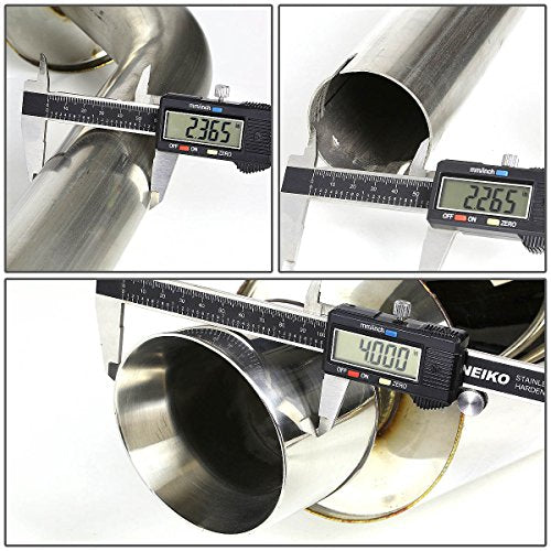 DNA Motoring CBE-CPTC99-NRT CBECPTC99NRT Stainless Steel Catback Exhaust System - color: Rolled