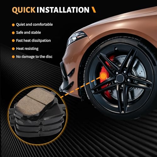 D923 Front Ceramic Brake Pads Kit Fit For Toyota Corolla 2003-2008, For Toyota Matrix 2003-2008, For Pontiac Vibe 2003-2008 - style: HZ923