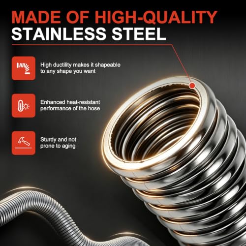 24" Stainless Steel Radiator Flexible Coolant Water Hose Kit - color: Silver, size: 24 Inch