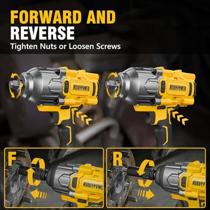 1500 FT-LBS(2000N.M) Cordless Impact Wrench, 1/2" High Torque - size: 1500Ft-lbs /1x Battery