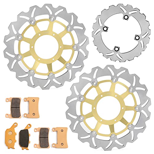 Front Rear Brake Disc Rotors Pads Kit for Honda CBR929RR 00 01 CBR954RR 2002 2003 - color: Gold, size: CBR929RR 00 01 CBR954RR 2002 2003