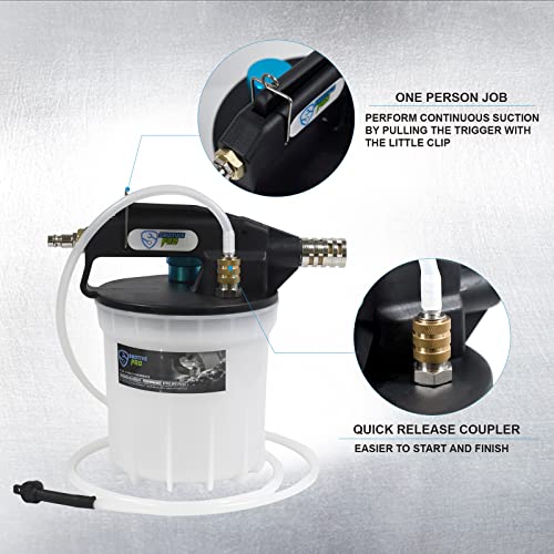 SMOTIVEPRO 2L Vacuum Brake Bleeder Kit Pneumatic Brake Fluid Extractor Pump - size: 2L Pneumatic Brake Bleeder Pump