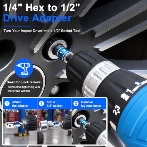 1/2-Inch Drive Torque Wrench Set, 10-170 ft-lb Dual Scale - size: 1/2" 10-170 FT.LB - 22 Pcs