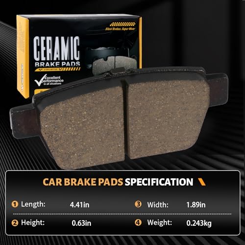 D1103 Rear Ceramic Brake Pads Kit Fit For Honda Ridgeline 2006-2014, For Acura TL 2009-2014 - size: HZ1103