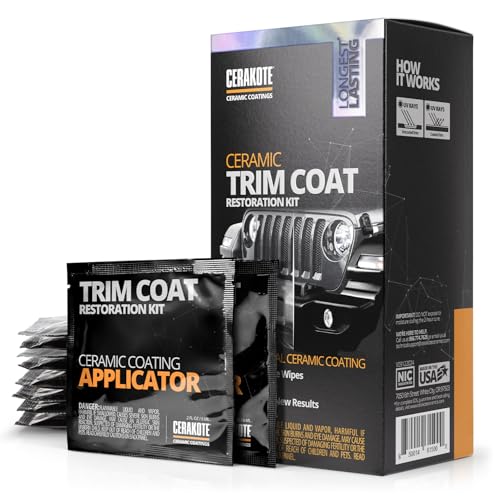 CERAKOTE® Ceramic Trim Coat Kit - Quick Plastic Trim Restorer - Ceramic Coating Guaranteed Restoration to Last Over 200 Washes – A Ceramic Coating, Not a Dressing - size: TRIM COAT KIT