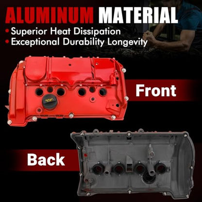MITZONE N18B16A Aluminum Engine Valve Cover Kit Compatible with Mini Cooper Countryman 2011-2016 OE 11127646552 11127603390 V758239780