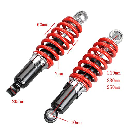 2PCS 210-230-250mm Front Shock Absorber Shocker Suspension for Quad ATV Dune Go Kart quad bike motorcycle spring damping (210mm) - size: 210MM