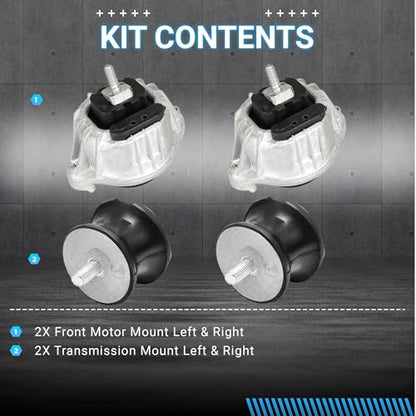 Front & Rear Engine Mount Kit Motor Mount (for BMW 1 3 Series) - size: For BMW 1 3 Series