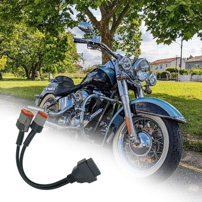 OBD2 Diagnostic Scanner Adapter Cable fits for Harley Davidson,2 in 1 Motorcycle OBD Scanner Adapter Cable (16Pin to 4Pin and 16Pin to 6Pin) 12" OBD2 Cable