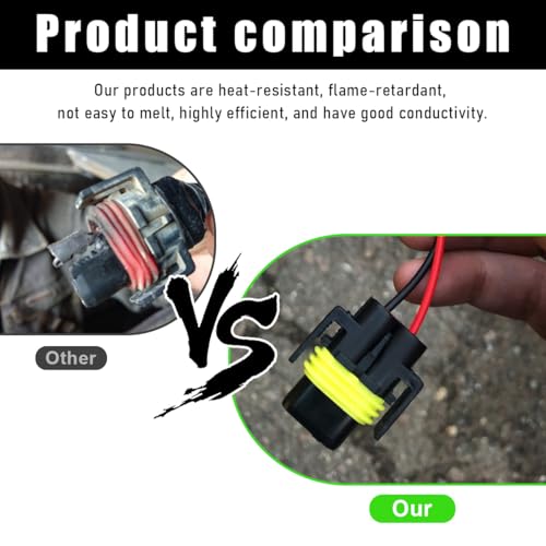 Wevdn 2 PCS 9005 HB3 9006 HB4 9012 Bulb Socket, Headlight Connector Female Adapter Wiring Harness Socket, Automotive Headlights Fog Lights Socket Wire Replacement, Car Accessories - color: 9005 9006, 2PCS
