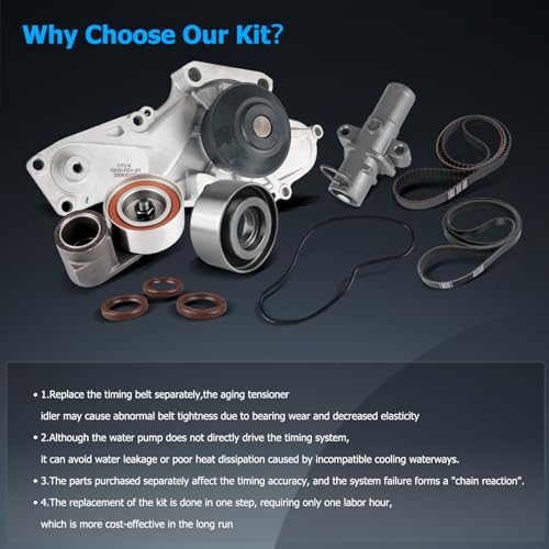 OTO-K Timing Belt Kit with Water Pump Compatible with Honda Accord Crosstour Pilot Odyssey Ridgeline Acura MDX TL RDX RL TSX ZDX Saturn Vue 2003-2018 3.0L 3.2L 3.5L 3.7L V6 TKH002 TCKWP329 19200RDVJ01 - size: TKH002