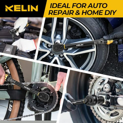 KELIN 12PCS Click Torque Wrench Set 1/4" 3/8" 1/2" ±3% Accuracy