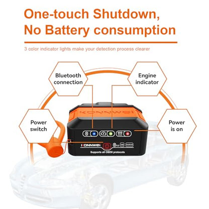 KONNWEI KW906 Bluetooth OBD2 Scanner Car Diagnostic Tool Engine Code Reader