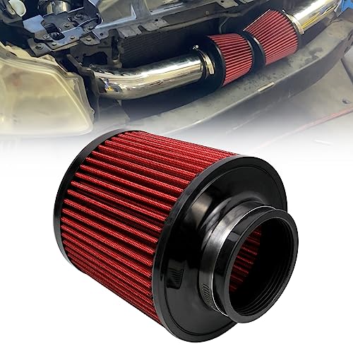 RYANSTAR RACING 3 Inch Cone Air Filter 76mm High Flow 163mm Tall - color: red, size: 3" Short