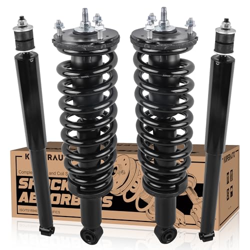 KUIPERAUTO 171348L 171348R 37240 4PCS Complete Front Rear Struts Assembly Compatible for 2001-2007 Toyota Sequoia (4WD RWD) Front & Rear Coil Spring Shock Absorber - size: 4x Front+Rear Struts, style: 01-07 Toyota Sequoia