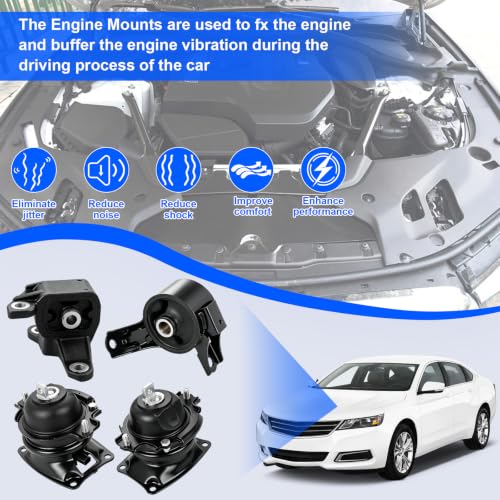 Engine Motor Mount Kit Compatible with 2011-2016 Odyssey 3.5L Touring Elite - size: A4587 A4575EL A65057 A65017EL