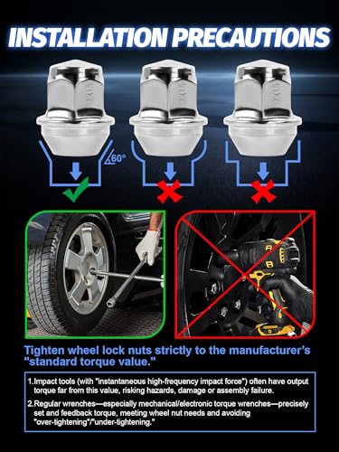 M12x1.5 Lug Nuts 20pcs for Escape 2001-2019 - color: Chrome, size: M12x1.5, style: 20Pcs，1.26IN