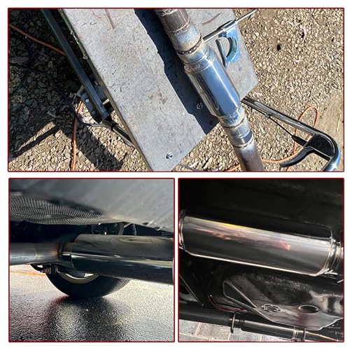 Exhaust Resonator, 3 Inch Inlet Resonator Muffler Straight Stainless Steel, Universal Performance Muffler 13''/340mm Overall Length, Polished - size: 3''x 4''
