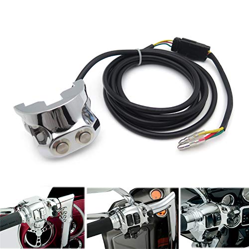 HTTMT- HTTMT Chrome 1" Handlebar Mounted Air Ride Switch Controller 3 Wire Compatible with Harley Davidson [P/N:TGHD-HBA006]