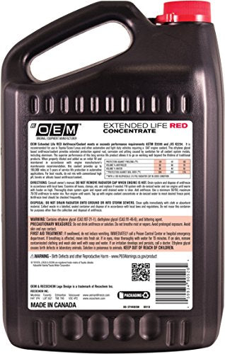 Recochem OEM 86-374ROEM Red Premium Antifreeze Concentrate Extended Life RED, 1 gallon, 1 Pack - color: Red, style: Concentrate