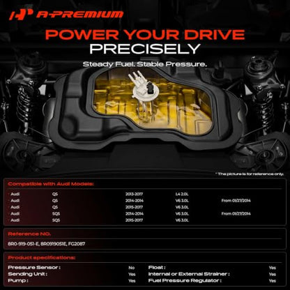 A-Premium Electric Fuel Pump Module Assembly Compatible with Audi