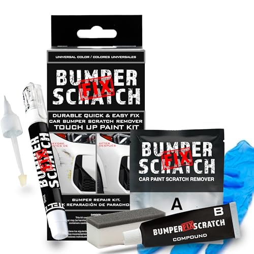 Bumper Scratch Fix® Clear Car Scratch Remover Kit for Bumpers, Removes Paint Transfer, Scuffs & Light Scratches, Compound, Wipes & Touch-Up Pen, Works on All Paint Colors, DIY Auto Paint Repair