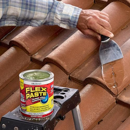 Flex Paste Rubberized Waterproof Sealant Paste, Clear, Quart - size: Quart