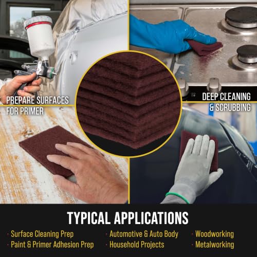 Dura-Gold 6" x 9" Maroon General Purpose Scuff Pads, Box of 10 - Scuffing - color: Maroon