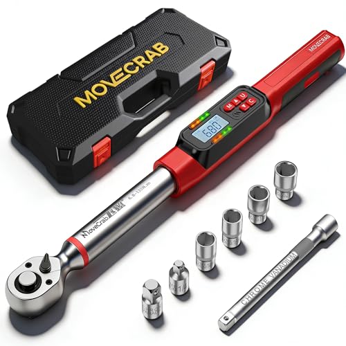 3/8" Digital Torque Wrench Set, 5-99.6 Ft.lb, ±2% Accuracy, 8pcs - size: 3/8" 8pcs 6.8-135N.m/5-99.6Ft.lb