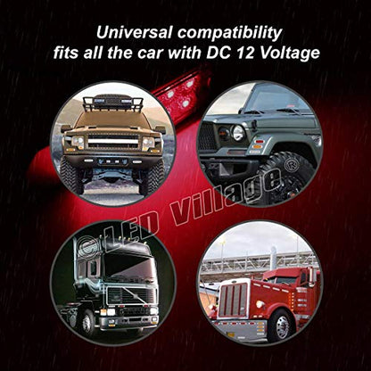 20x 12V DC Rectangle 6.4 Inch Clear Lens Red Super Bright LED 12 SMD Clearance Lamp Flush Mount Side Maker Lights Chrome Bezel Trailer RV Truck Universal (20 pcs) - color: Clear/Red Pack of 20