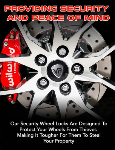Set of 4 Veritek 14x1.5mm 1.40 Inch Chrome Acorn Bulge Tuner Socket Style Wheel Locks for Aftermarket Custom Wheels