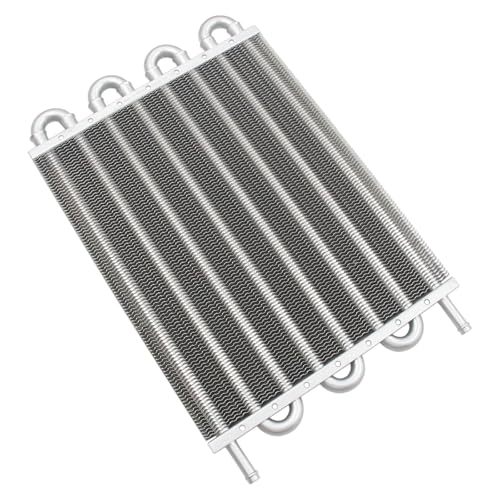 Universal Transmission Oil Cooler Kit Fin Oil Cooler Kit (Silver, 8 Pass) - color: Silver, size: 8 Pass