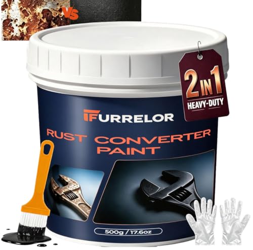 2 In 1 Rust Converter & Metal Primer, 17.5Oz Black Metal Rust Paint