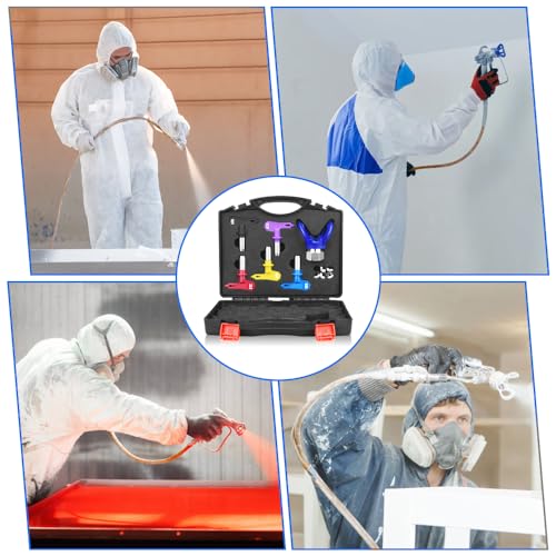 6Pcs Airless Paint Sprayer Tips,Spray Tips,Tip Guard and Storage Box (109,213,315,413,621) - style: 109,213,315,413,621