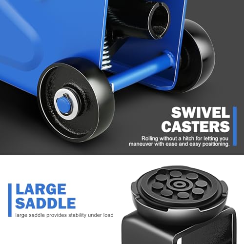 DNA Motoring Low Profile Hydraulic Trolley Service/Floor Jack, 1.5 Ton (3000 lbs) Capacity, Lifting Range 5.5"-15.35",Blue, TOOLS-00675-BL - color: Blue, style: 1.5 ton