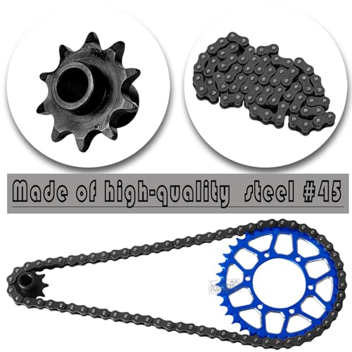 Upgrades Parts Aluminum 7075 Rear Hub Chain Sprocket 36T Gears&Manganese Steel Roller Chain&10T Steel Front Sprocket for L0Si 1/4 Promoto-MX Motorcycle RTR FXR(los06000)(los06002),Navy Blue - color: Navy Blue/(Losi 1/4)