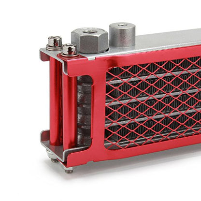 Motorcycle Oil Cooler Cooling Radiator Engine Kit Universal for CRF XR KLX 50 70 90 110 125 140cc SSR Taotao Coolster Kayo Apollo Dirt Pit Bike ATV Red - color: Red
