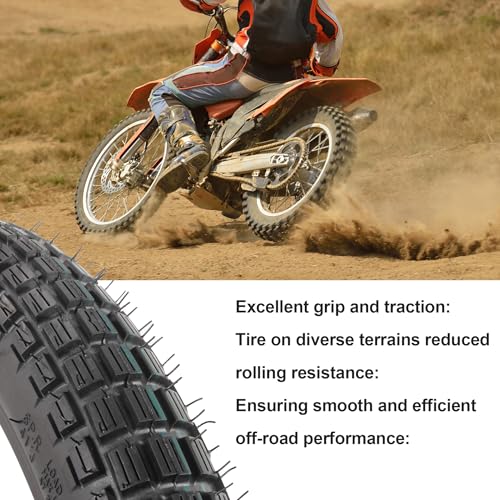 2.50-16 Tire and Inner Tube Set 6PR - Mini Cross Motorcross Front Tire and TR4 Heavy Duty Inner Tube Fit for 2.50-16 Off Road Pit Bike/Motorcycle Tire