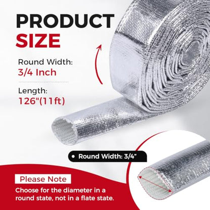 Car Aluminized Sleeving Heat Sheathing Roll 3/4inch ID -126'' - style: 3/4inch(I.D. Wide) - 126''