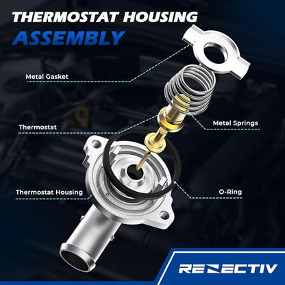 Upgraded Aluminum Engine Coolant Thermostat Housing Assembly For Dodge - color: 902-3035