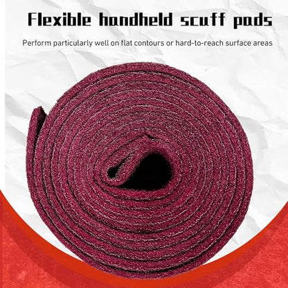 7447 Maroon Scuff Pads - 5 lnches x 8Feet Premium Surface Prep Pad for Autobody, Woodworking, Paint Primer, ScuffingSanding & Scouring - size: 5 Inches*8 Feet