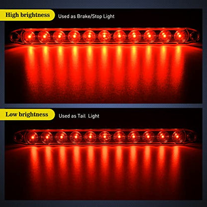 Nilight 16" LED Trailer ID Marker Light Bar, Red, 2-Pack - color: 2Pcs 16" Red 11LED